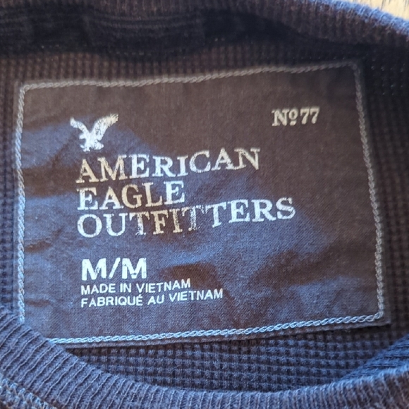 Men's American Eagle Outfitters Brown Waffle knit Long Sleeve Tee - Picture 2 of 7